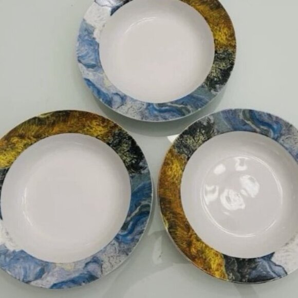 3-PC Vincent Van Gogh by Sakura 9" Porcelain Pasta Bowl - Picture 1 of 6